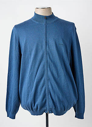 Gilet manches longues maille fine bleu HUGO BOSS homme