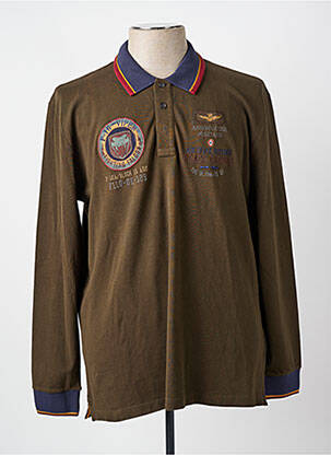 Polo manches longues manches longues vert AERONAUTICA homme