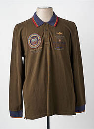 Polo manches longues manches longues vert AERONAUTICA homme