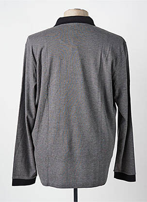 Polo tissage chiné manches longues gris HUGO BOSS homme