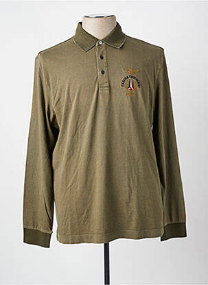 Polo manches longues manches longues vert AERONAUTICA homme
