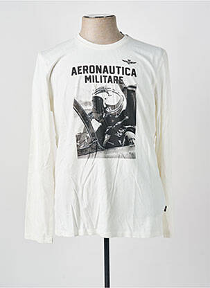T-shirt stretch manches longues beige AERONAUTICA homme