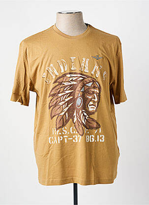 T-shirt coupe cintrée manches courtes marron AERONAUTICA homme
