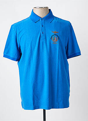 Polo stretch manches courtes bleu AERONAUTICA homme