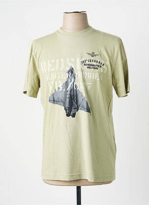 T-shirt broderie manches courtes vert AERONAUTICA homme