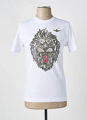 T-shirt coupe cintrée manches courtes blanc AERONAUTICA homme