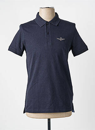 Polo stretch manches courtes bleu AERONAUTICA homme