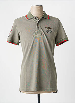 Polo stretch manches courtes vert AERONAUTICA homme