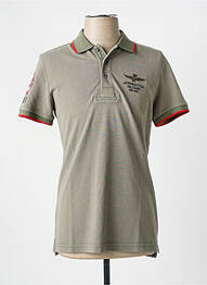 Polo stretch manches courtes vert AERONAUTICA homme