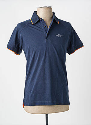 Polo tissage jersey manches courtes bleu AERONAUTICA homme