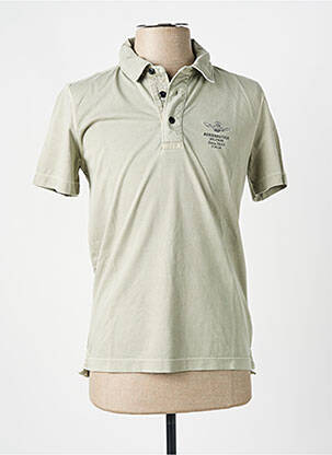 Polo tissage jersey manches courtes vert AERONAUTICA homme