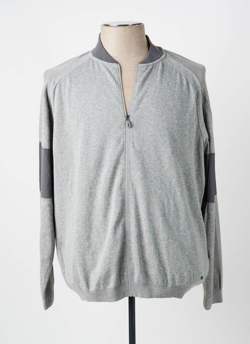 Gilet manches longues tissage chiné gris HUGO BOSS homme