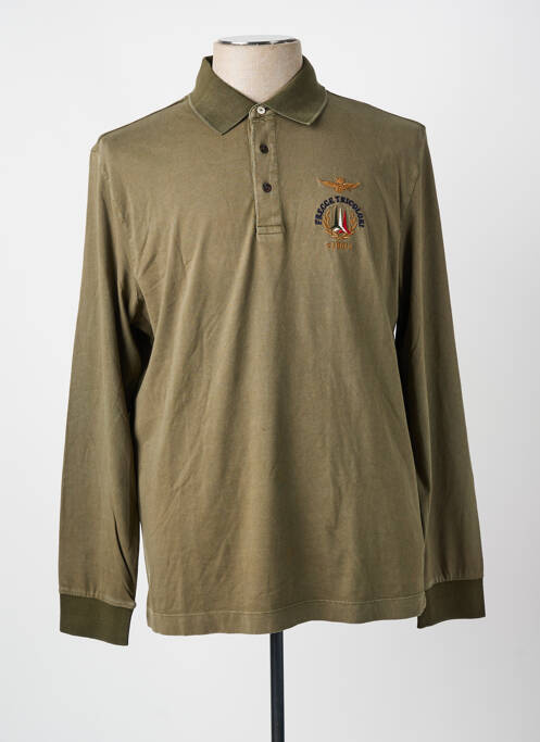Polo manches longues manches longues vert AERONAUTICA homme