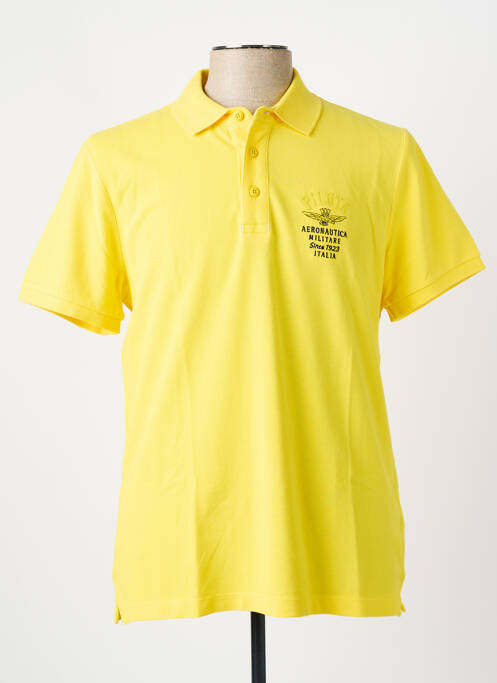 Polo broderie manches courtes jaune AERONAUTICA homme