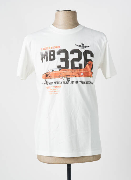 T-shirt coupe cintrée manches courtes beige AERONAUTICA homme
