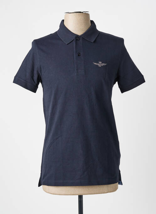 Polo stretch manches courtes bleu AERONAUTICA homme