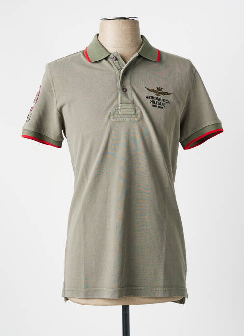 Polo stretch manches courtes vert AERONAUTICA homme