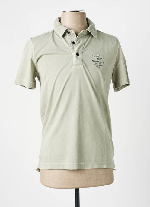 Polo tissage jersey manches courtes vert AERONAUTICA homme