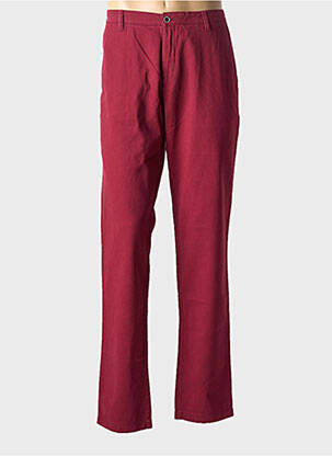 Pantalon chino tissage popeline taille normale rouge BRUNO SAINT HILAIRE homme