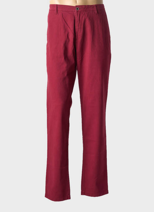 Pantalon chino tissage popeline taille normale rouge BRUNO SAINT HILAIRE homme