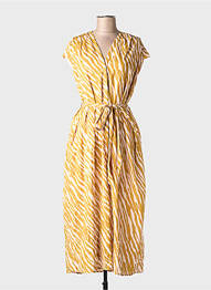 Robe longue manches courtes manches courtes jaune MKT STUDIO femme