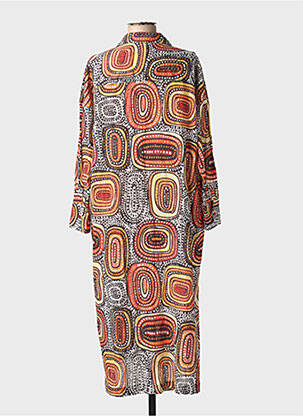 Robe mi-longue coupe fluide manches longues orange NOTSHY femme
