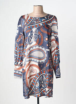 Robe courte manches longues manches longues bleu FRACOMINA femme