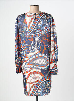Robe courte manches longues manches longues bleu FRACOMINA femme