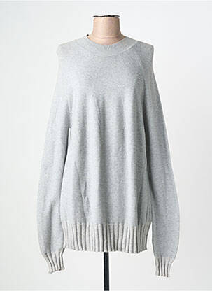 Pull tissage chiné manches longues gris YAYA femme
