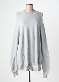 Pull tissage chiné manches longues gris YAYA femme
