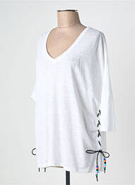 Pull tunique manches 3/4 manches 3/4 blanc NOTSHY femme
