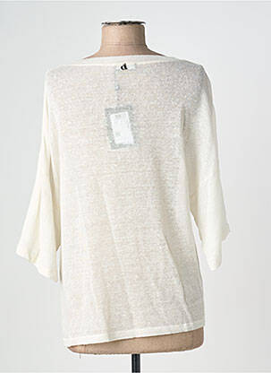 Pull col v manches 3/4 beige DIXIE femme