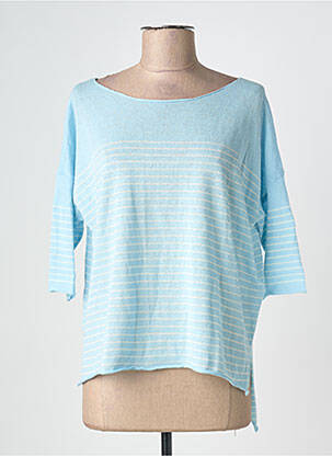 Pull col bateau manches 3/4 bleu FRACOMINA femme