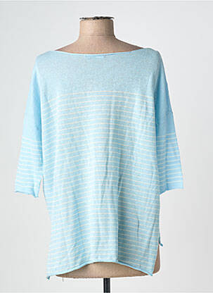 Pull coupe droite manches 3/4 bleu FRACOMINA femme