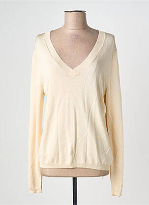 Pull col v manches longues beige DIXIE femme