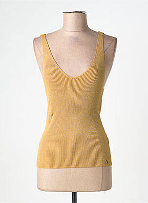 Pull stretch fines bretelles marron DIXIE femme