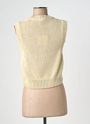 Pull coupe cintrée sans manche beige EU . FO . NI . A femme