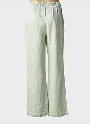 Pantalon large tissage popeline taille haute vert MKT STUDIO femme