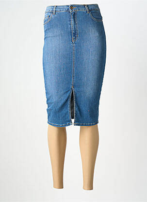 Jupe mi-longue taille haute bleu KOCCA femme