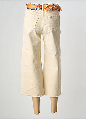 Jeans coupe large effet usé taille haute beige LIU JO femme