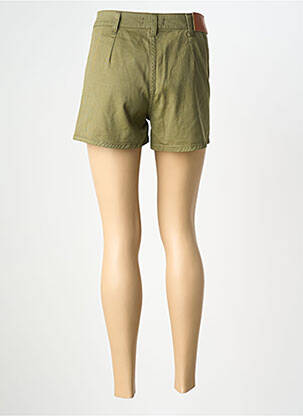 Short tissage denim taille haute vert PLEASE femme