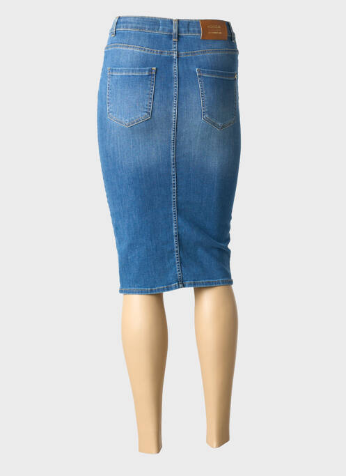 Jupe mi-longue bleu KOCCA femme