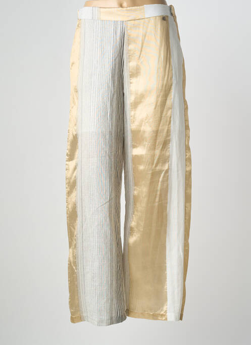 Pantalon large fermeture zip latéral taille haute or DIXIE femme