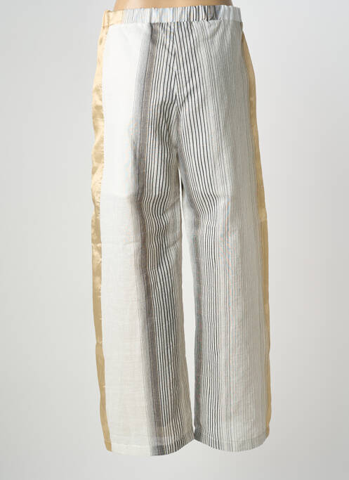 Pantalon large fermeture zip latéral taille haute or DIXIE femme