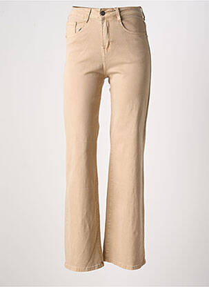 Jeans coupe droite stretch taille normale marron MY TINA'S femme