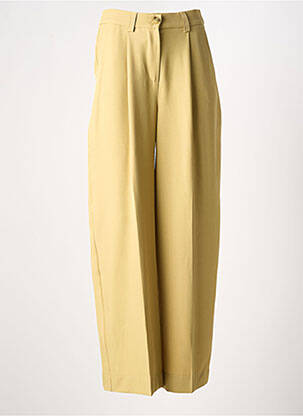 Pantalon large fermeture zippée sous rabat boutonné taille normale vert ANGE femme