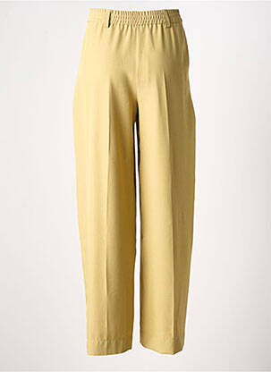Pantalon large tissage popeline taille normale vert ANGE femme
