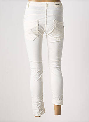 Pantalon slim tissage popeline taille normale blanc PLEASE femme
