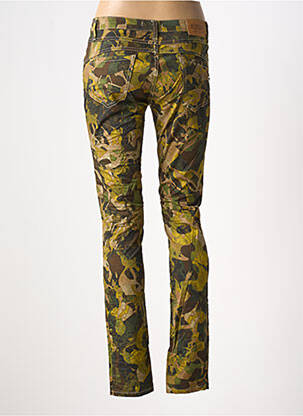 Pantalon slim tissage popeline taille normale vert PLEASE femme