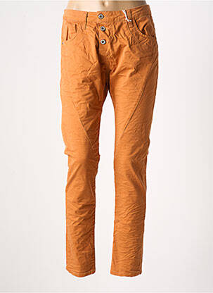 Pantalon slim tissage popeline taille normale orange PLEASE femme